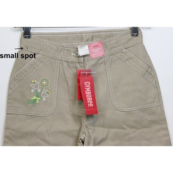 NEW 2006/05 Gymboree Prep Club Khaki Pants Capris sz 7 Spring Tulips Wide Leg - Picture 2 of 7